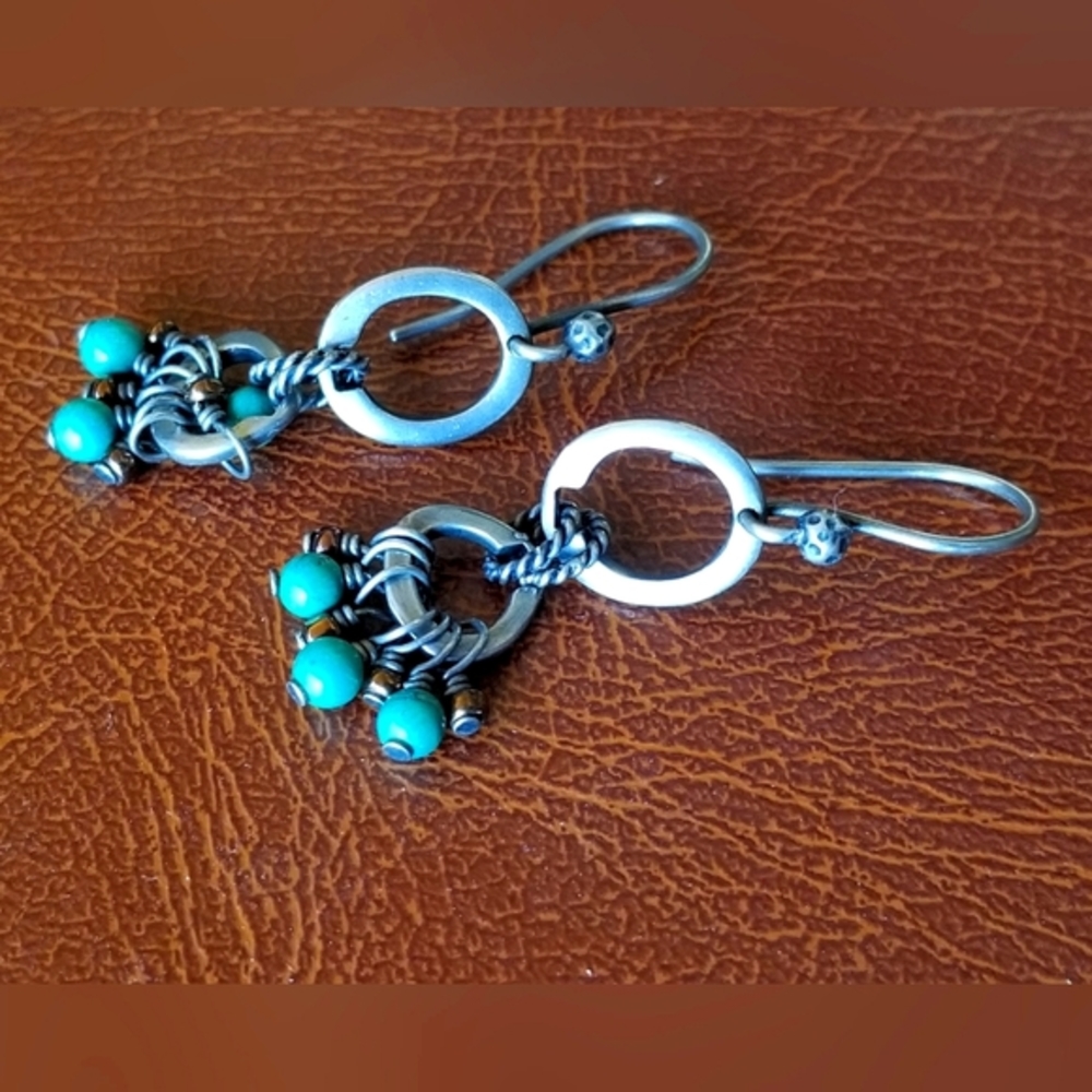 Silpada Sterling Silver & Howlite Earrings
